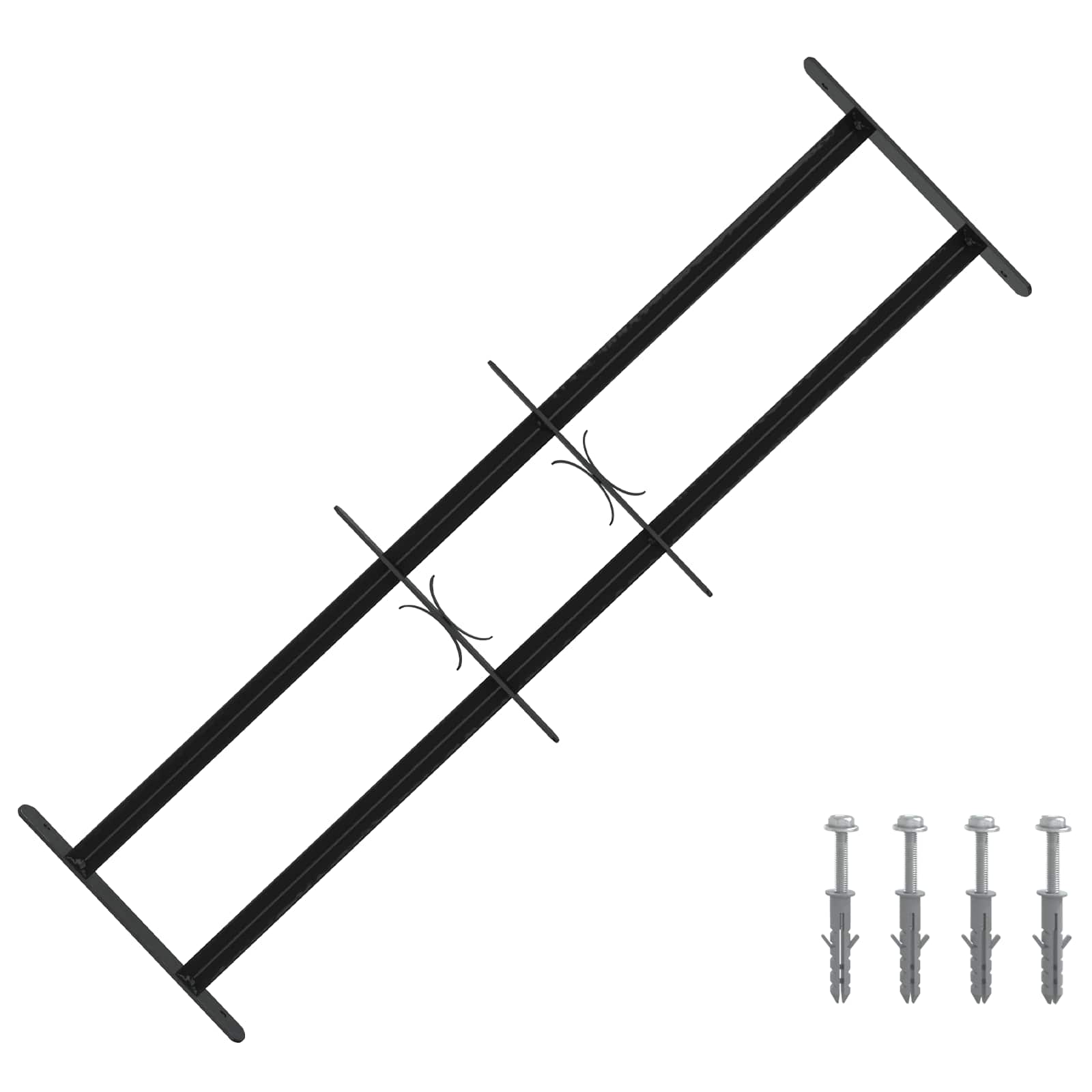 Langų saugos grotelės su 2 skersiniais 3 pcs 63-114 cm