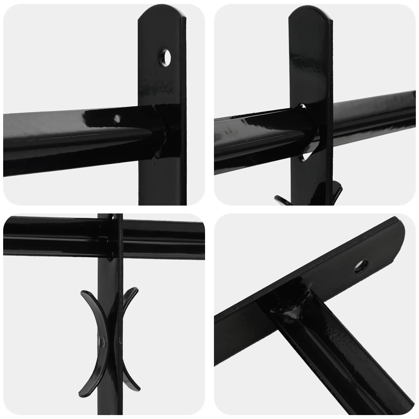 Langų saugos grotelės su 2 skersiniais 3 pcs 93-174 cm