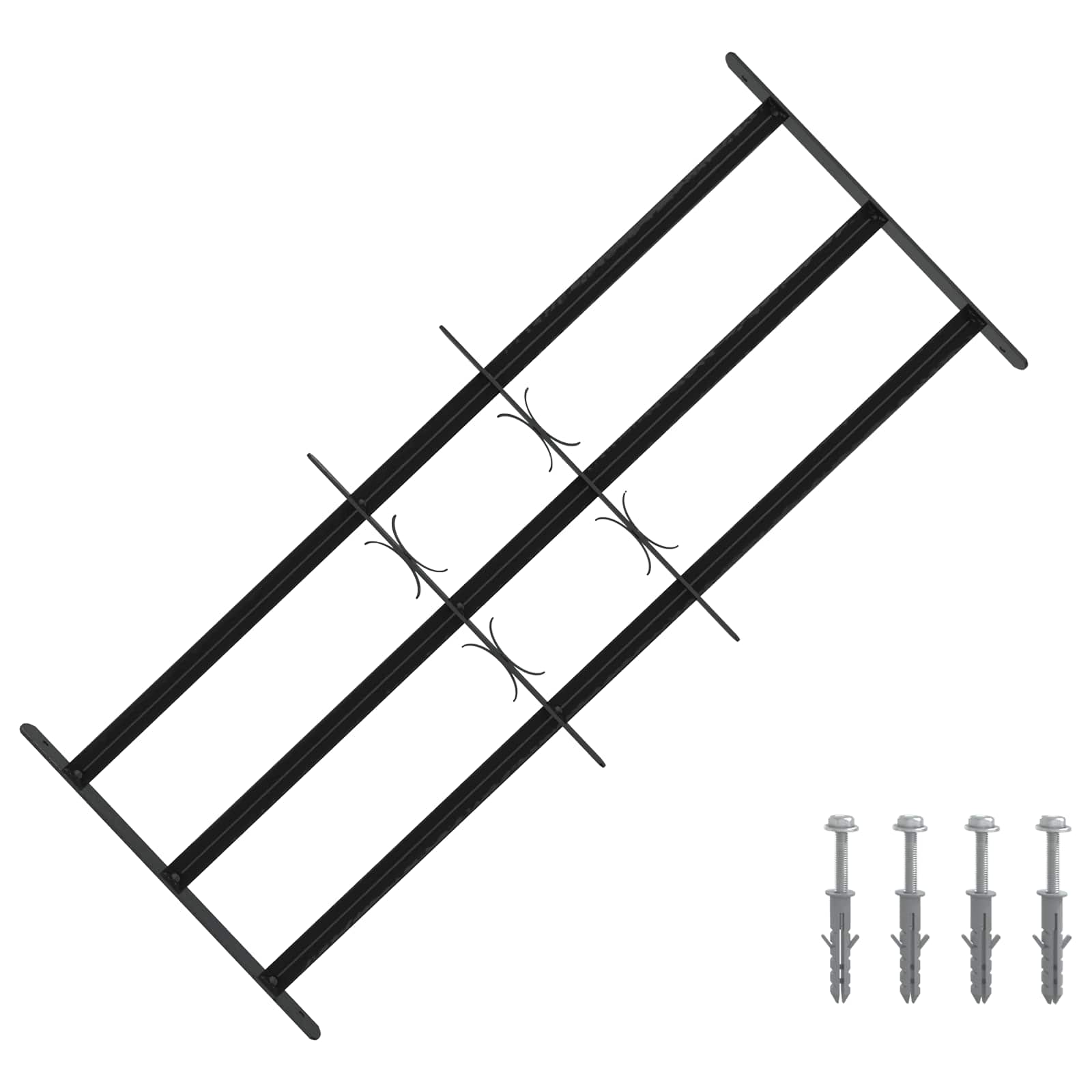 Langų saugos grotelės su 3 skersinėmis 3 pcs 63-114 cm