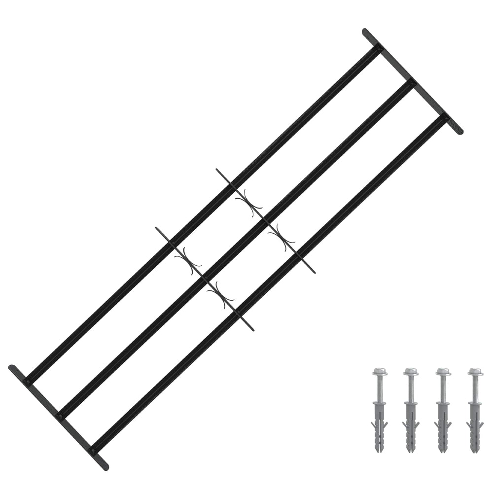 Langų saugos grotelės su 3 skersinėmis 3 pcs 93-174 cm