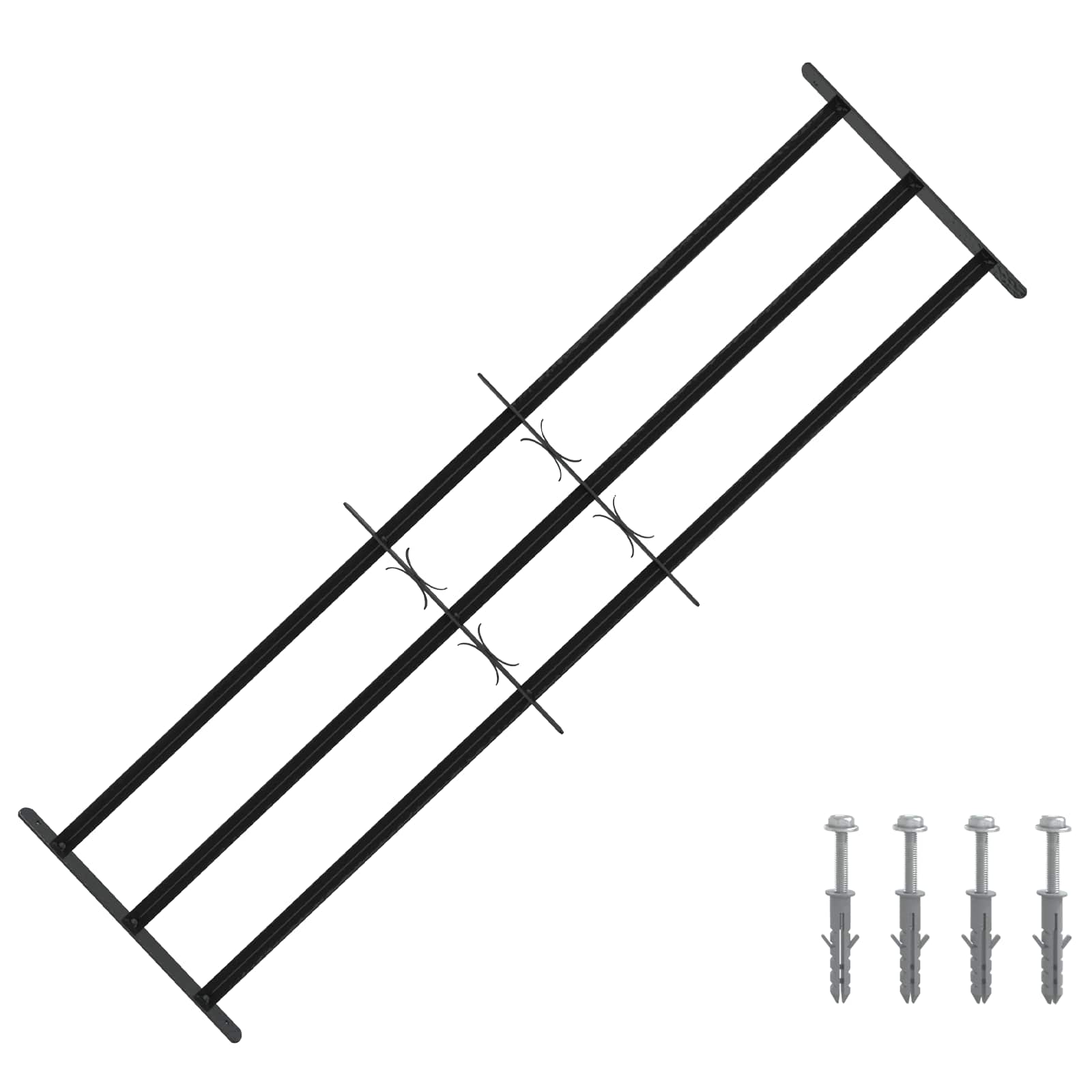 Langų saugos grotelės su 3 skersinėmis 3 pcs 93-174 cm