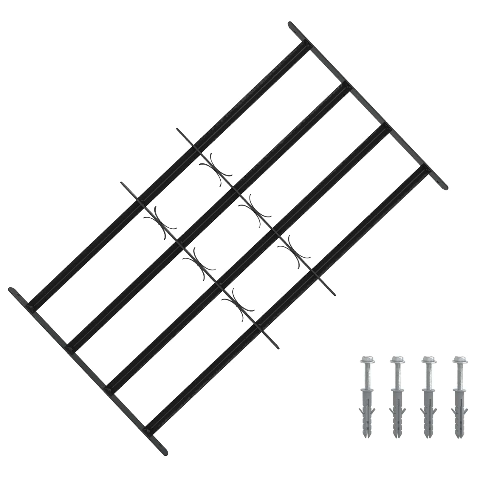Saugumo grotelės langams su 4 kryžmėmis 3 pcs 63-114 cm