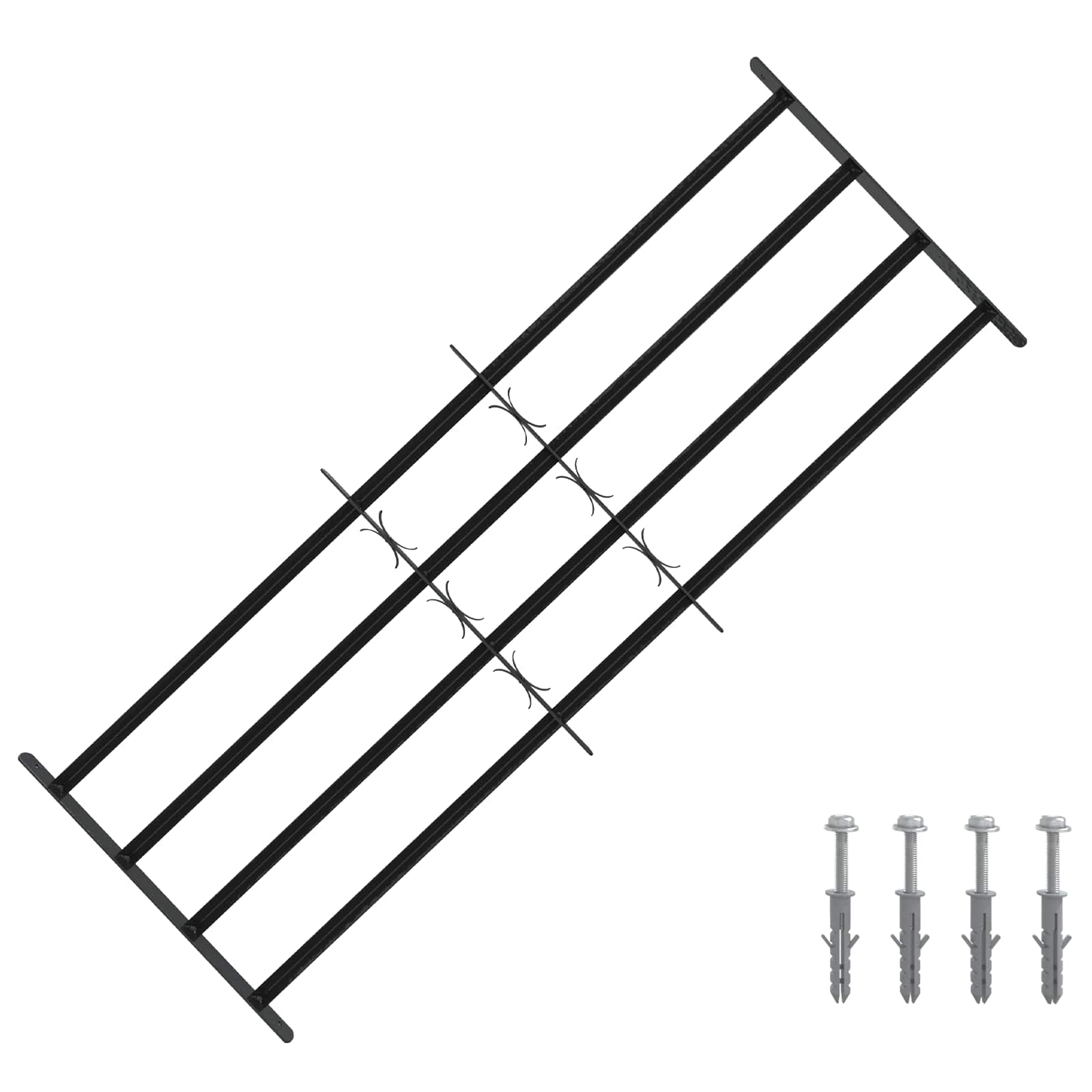 Saugumo grotelės langams su 4 kryžmėmis 3 pcs 93-174 cm