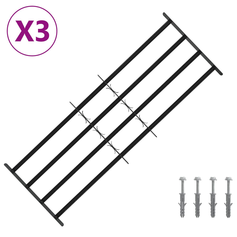 Saugumo grotelės langams su 4 kryžmėmis 3 pcs 93-174 cm
