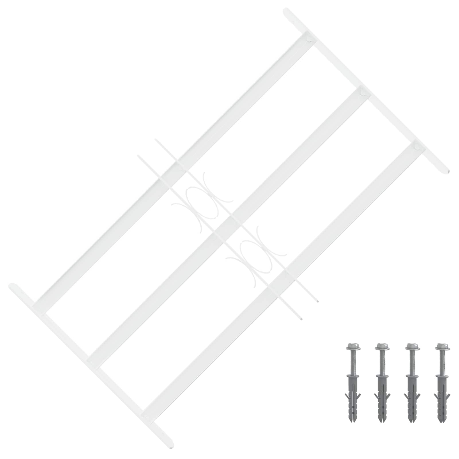 Langų saugos grotelės su 3 skersinėmis 43-74 cm