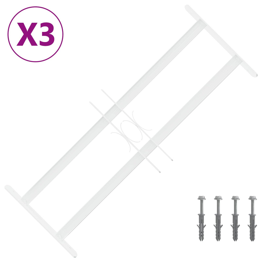 Langų saugos grotelės su 2 skersiniais 3 pcs 43-74 cm