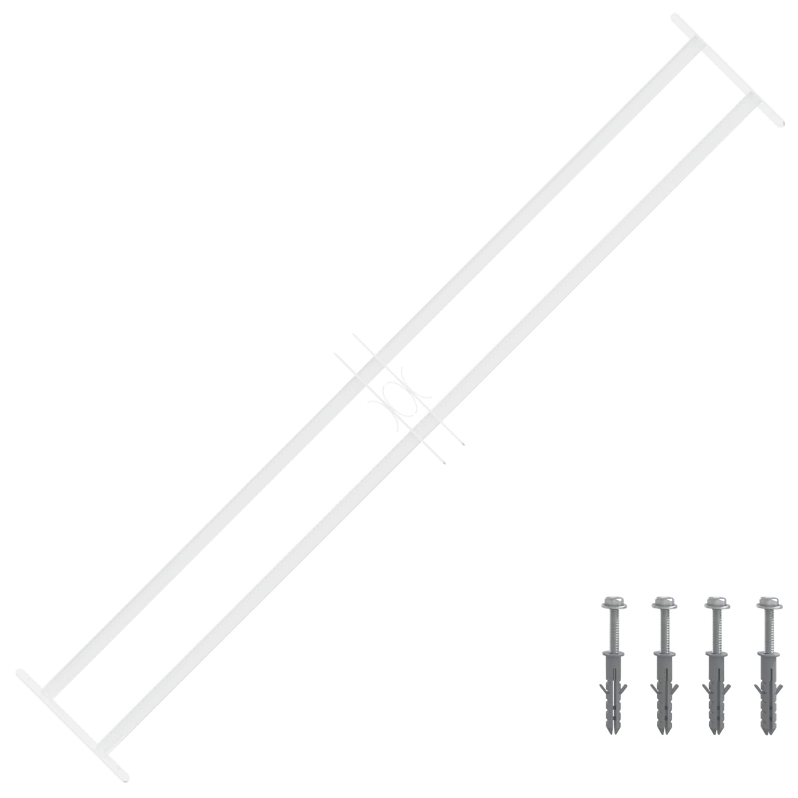 Langų saugos grotelės su 2 skersiniais 3 pcs 93-174 cm