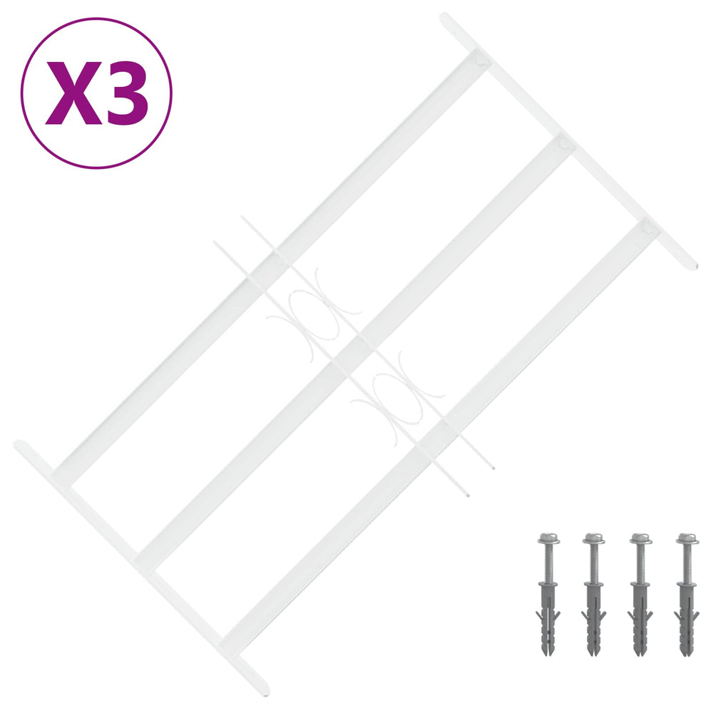 Langų saugos grotelės su 3 skersinėmis 3 pcs 43-74 cm