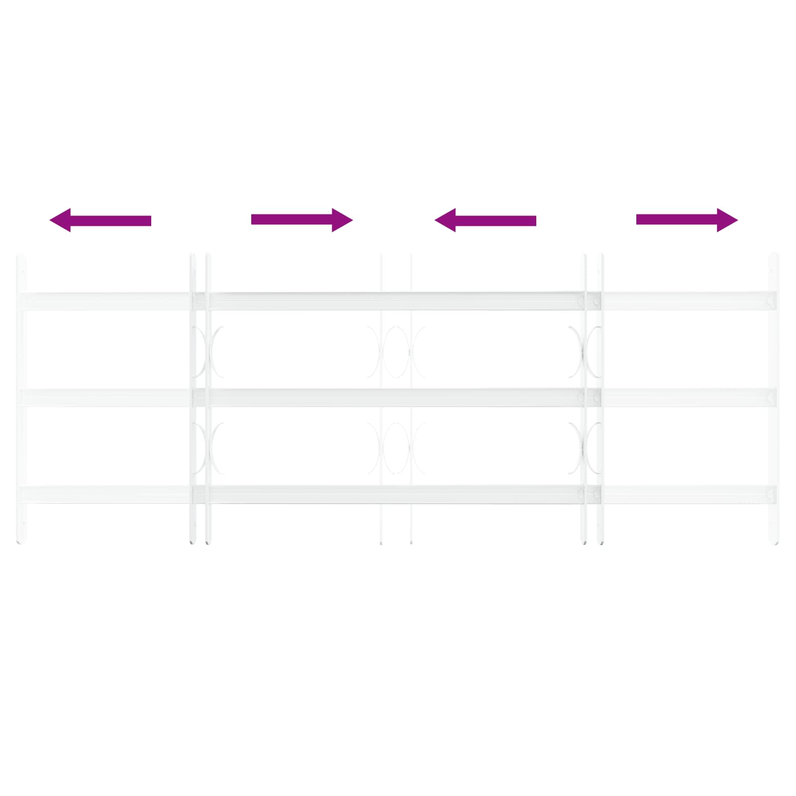 Langų saugos grotelės su 3 skersinėmis 3 pcs 63-114 cm