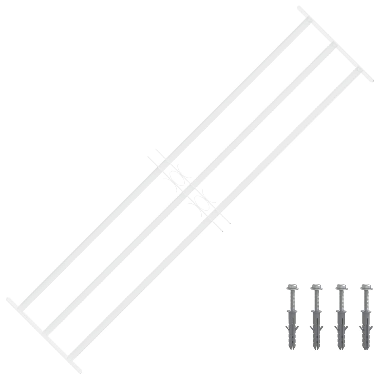 Langų saugos grotelės su 3 skersinėmis 3 pcs 93-174 cm