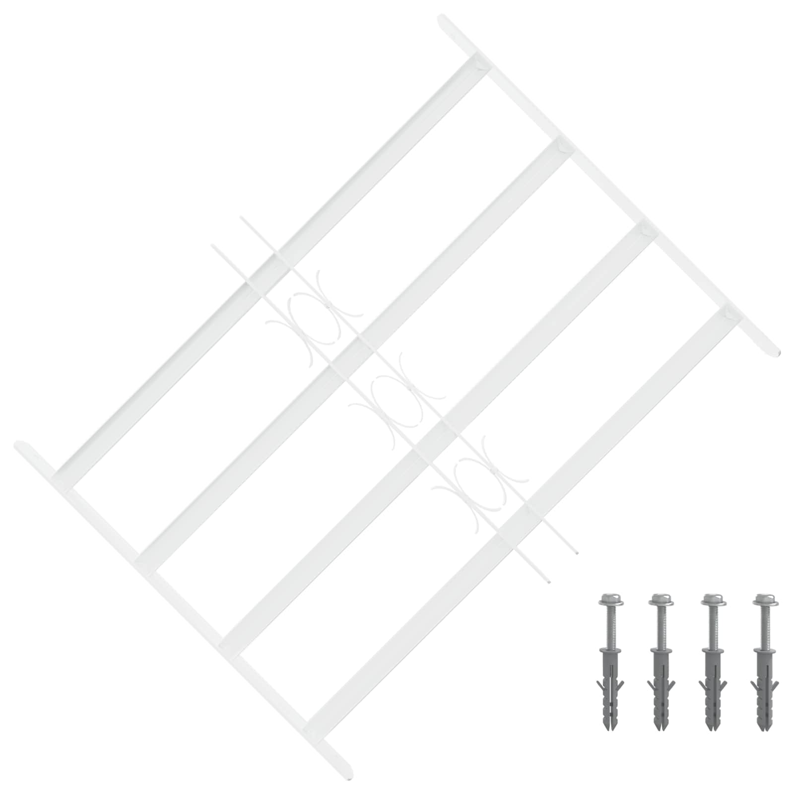 Saugumo grotelės langams su 4 kryžmėmis 3 pcs 43-74 cm