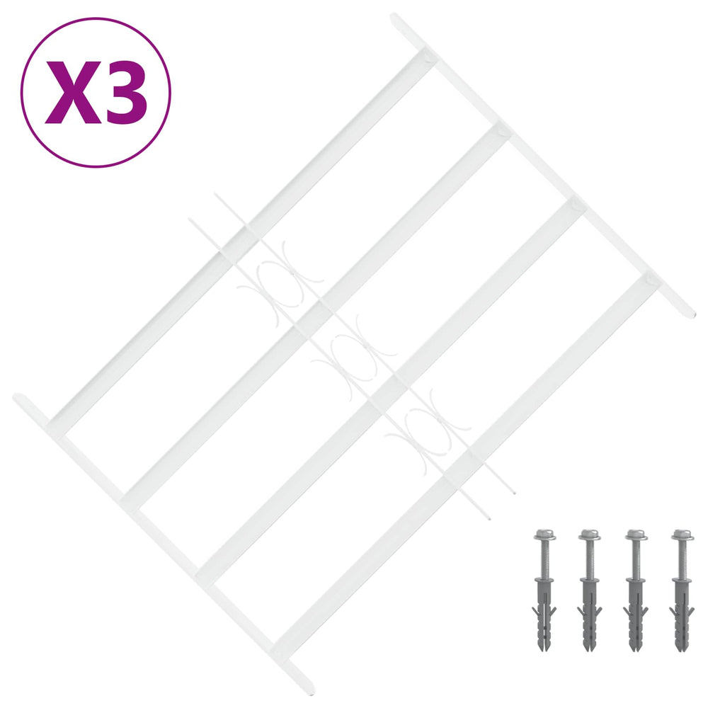 Saugumo grotelės langams su 4 kryžmėmis 3 pcs 43-74 cm