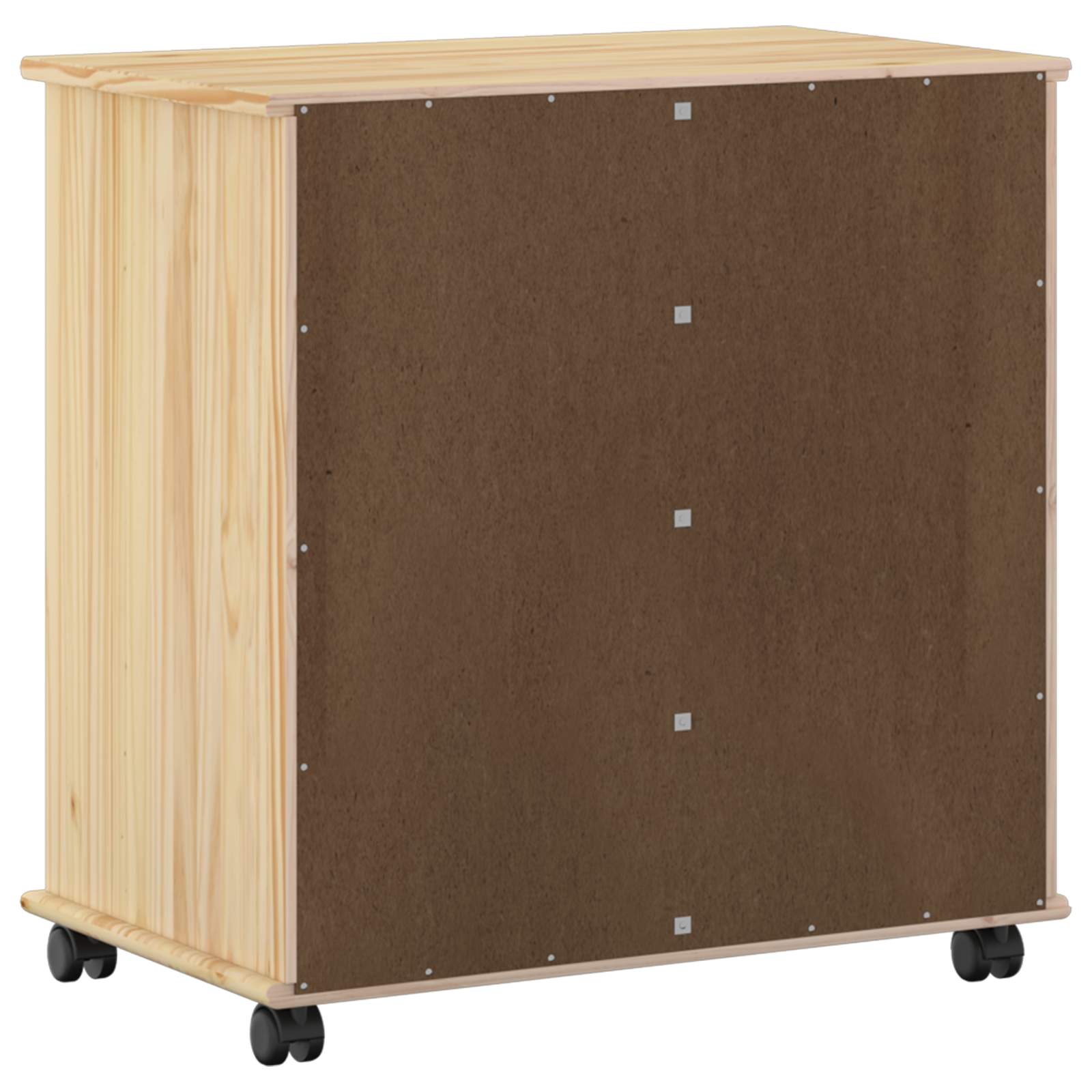 Skapītis ar ritentiņiem Brūns 63,5 x 39 x 65,5 cm Priedes masīvkoks