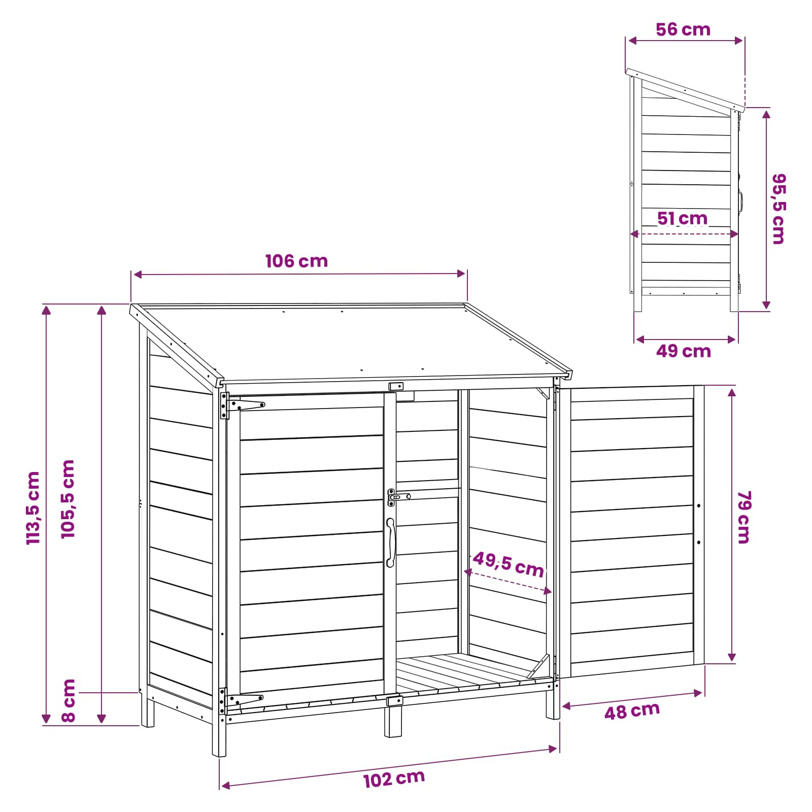 Sodo Sandėlys Natūrali 106,5 x 56 x 113,5 cm Apdirbta mediena
