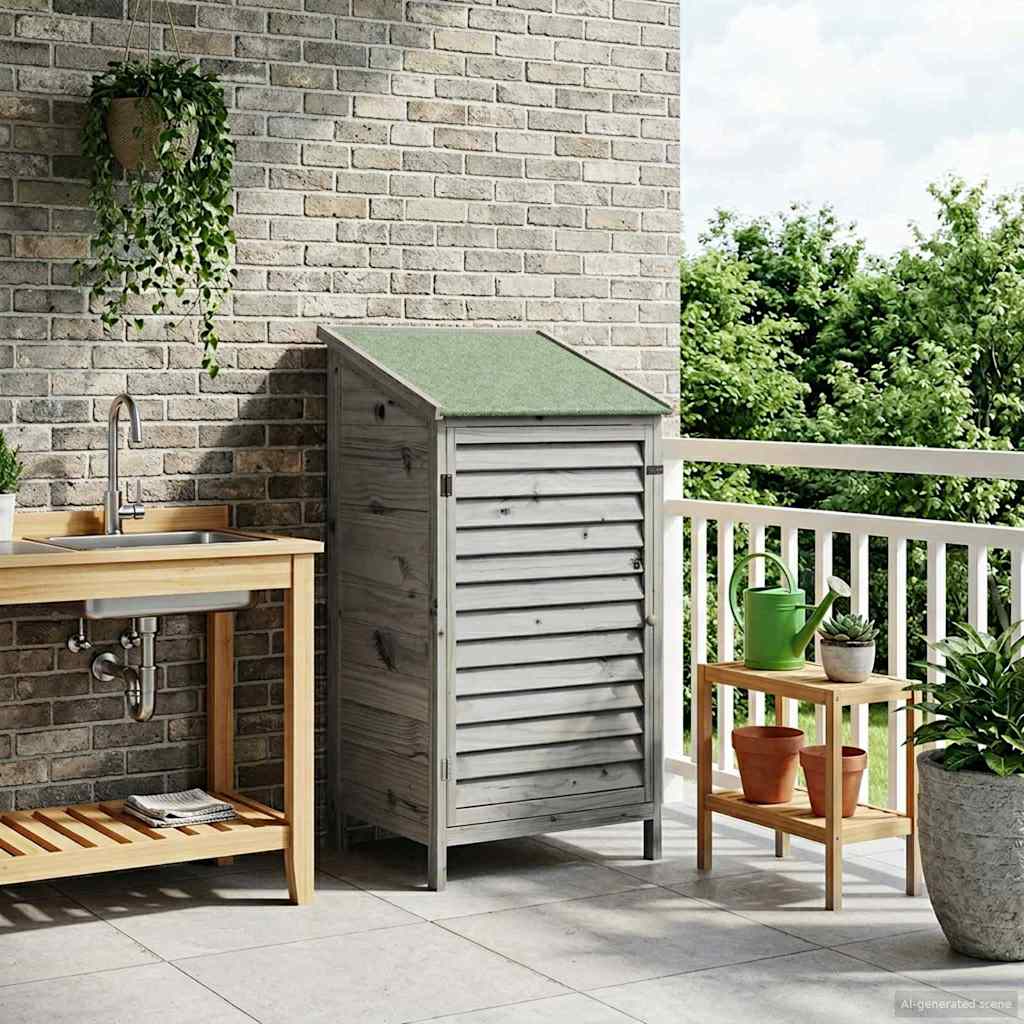 Sodo Sandėlys Pilka 59 x 56 x 113,5 cm Kietasis pušinis medis