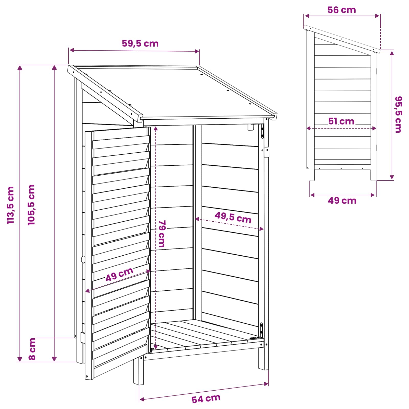 Sodo Sandėlys Pilka 59 x 56 x 113,5 cm Kietasis pušinis medis