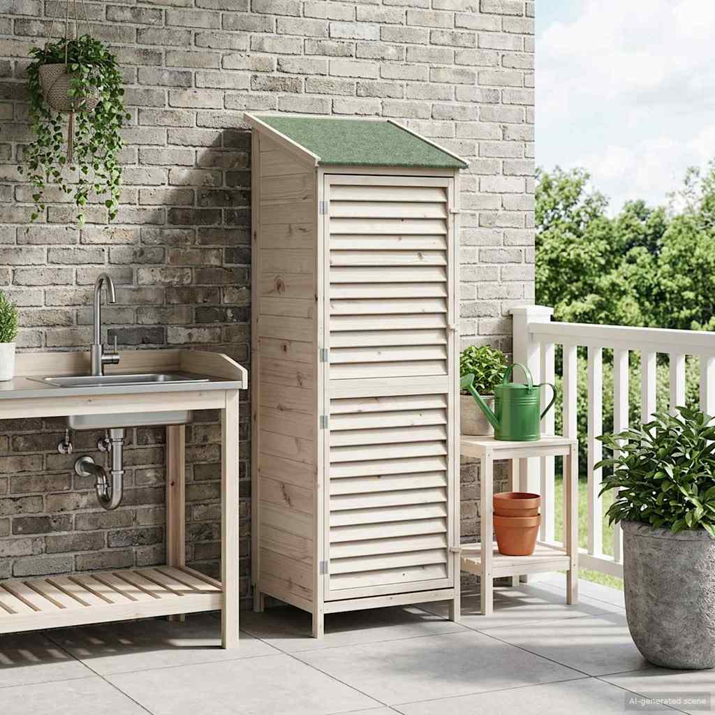Sodo Sandėlys Balta 59 x 56 x 176 cm Kietasis pušinis medis