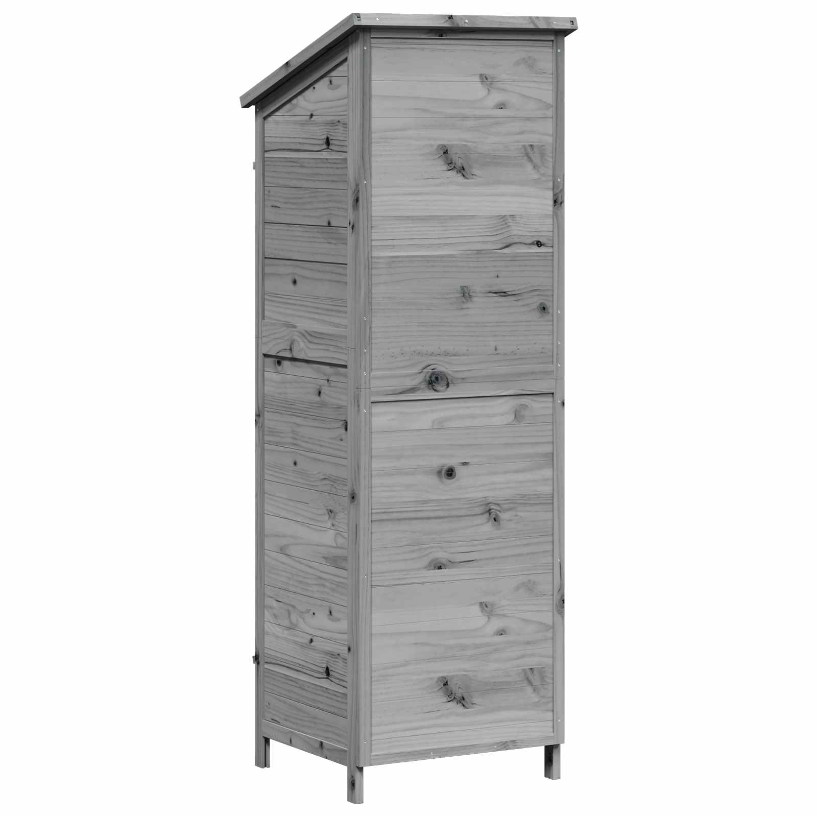 Sodo Sandėlys Pilka 59 x 56 x 176 cm Kietasis pušinis medis