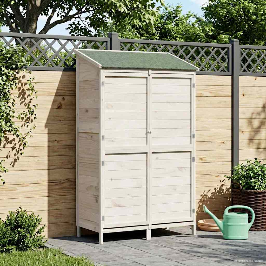 Sodo Sandėlys Balta 106 x 56 x 176,5 cm Kietasis pušinis medis