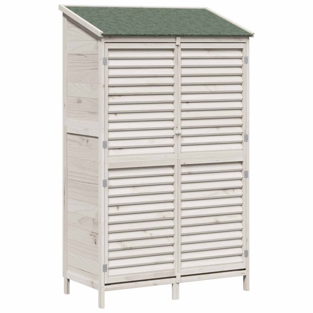 Sodo Sandėlys Balta 106 x 56 x 176,5 cm Kietasis pušinis medis