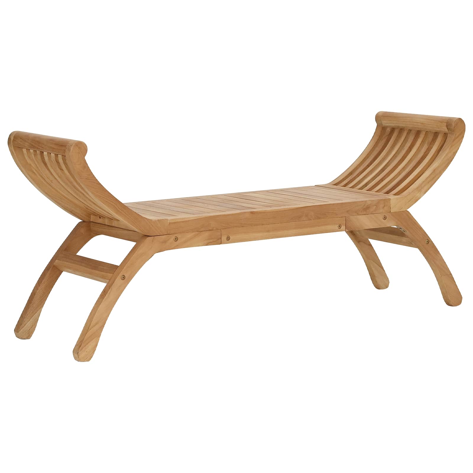 Sodo suolas 2 -Seater 126 cm Kieto teka medžio Natūrali