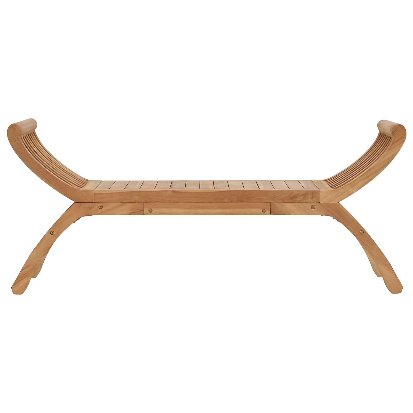 Sodo suolas 2 -Seater 126 cm Kieto teka medžio Natūrali