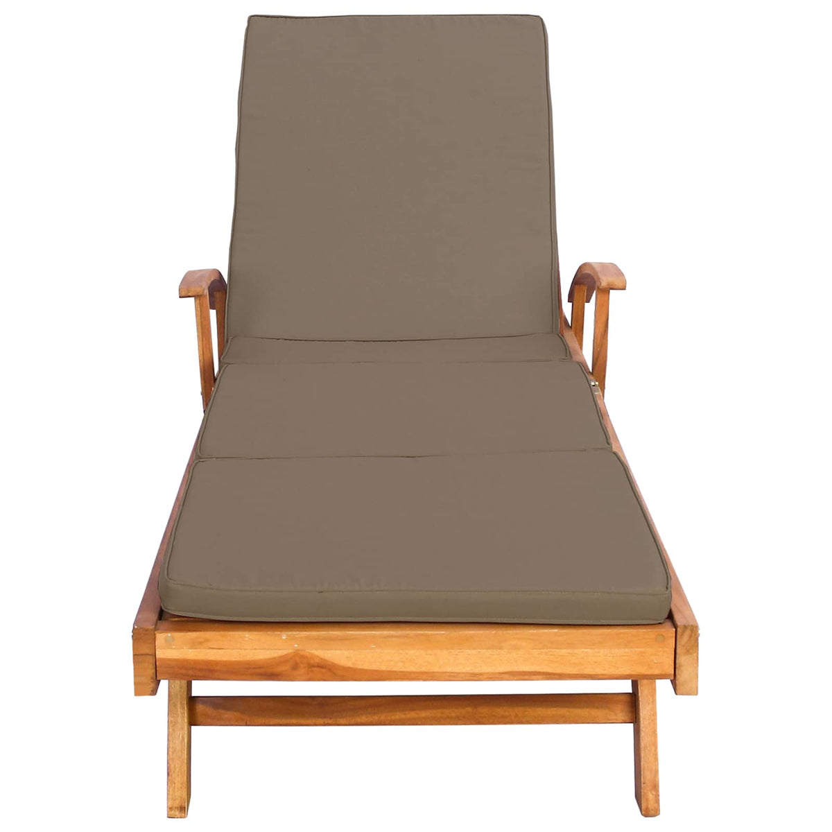 Saulės gultas su pagalvėle 100% poliesteris, kieta teak mediena
