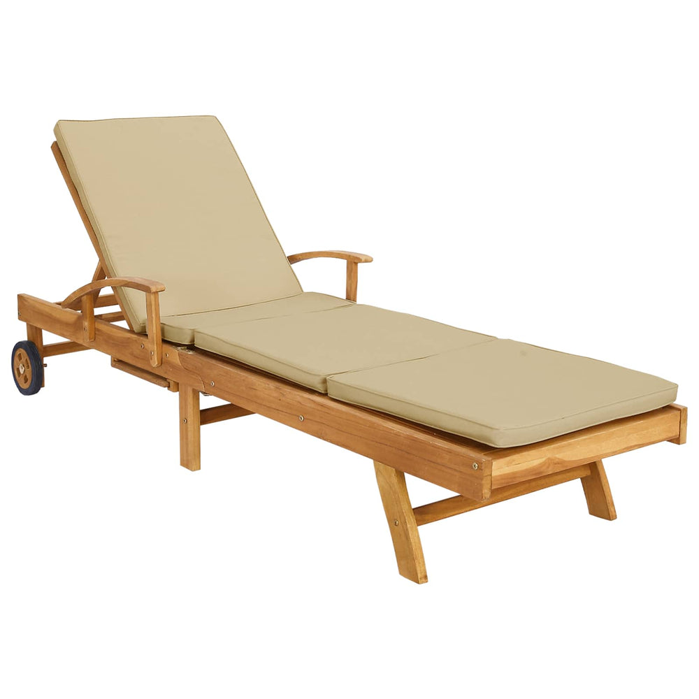 Saulės gultas 100% poliesteris, kieta teak mediena
