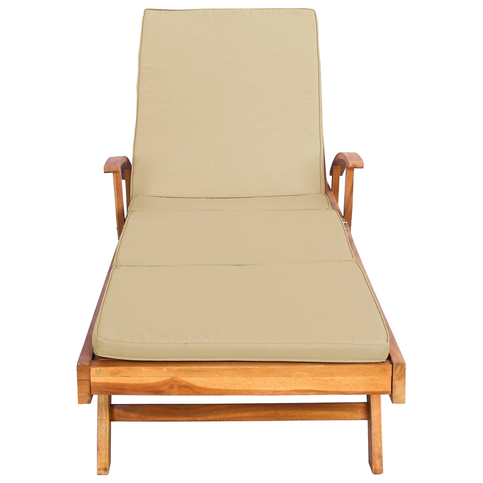 Saulės gultas 100% poliesteris, kieta teak mediena