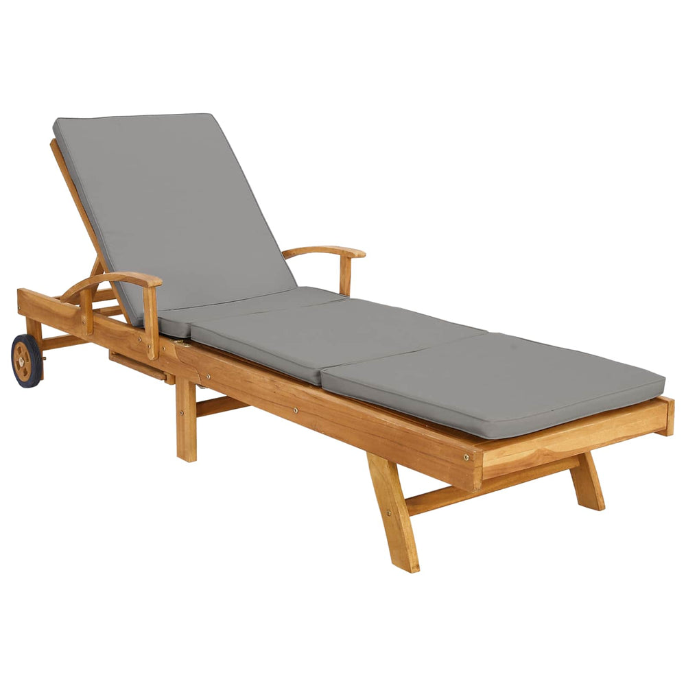Saulės gultas 100% poliesteris, kieta teak mediena