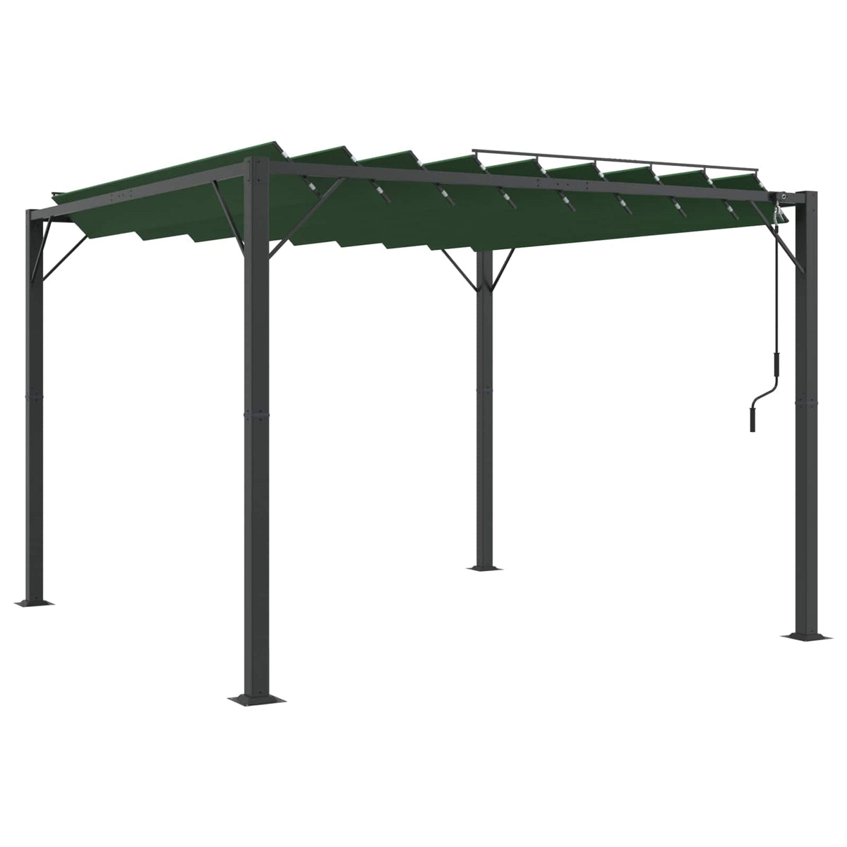 Palapinė su lygiais stogu Žalia 3 x 3 x 2,14 m