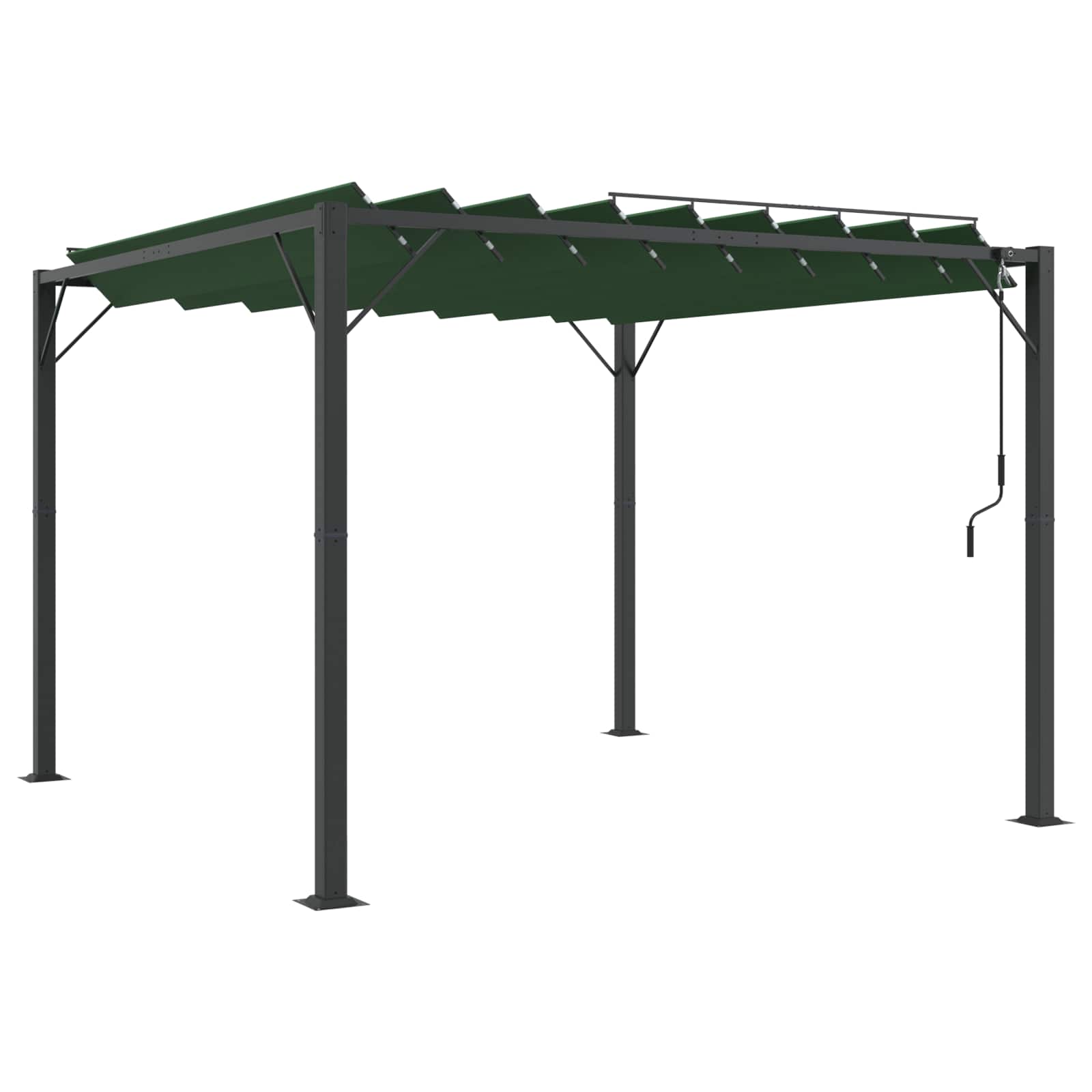 Palapinė su lygiais stogu Žalia 3 x 3 x 2,14 m