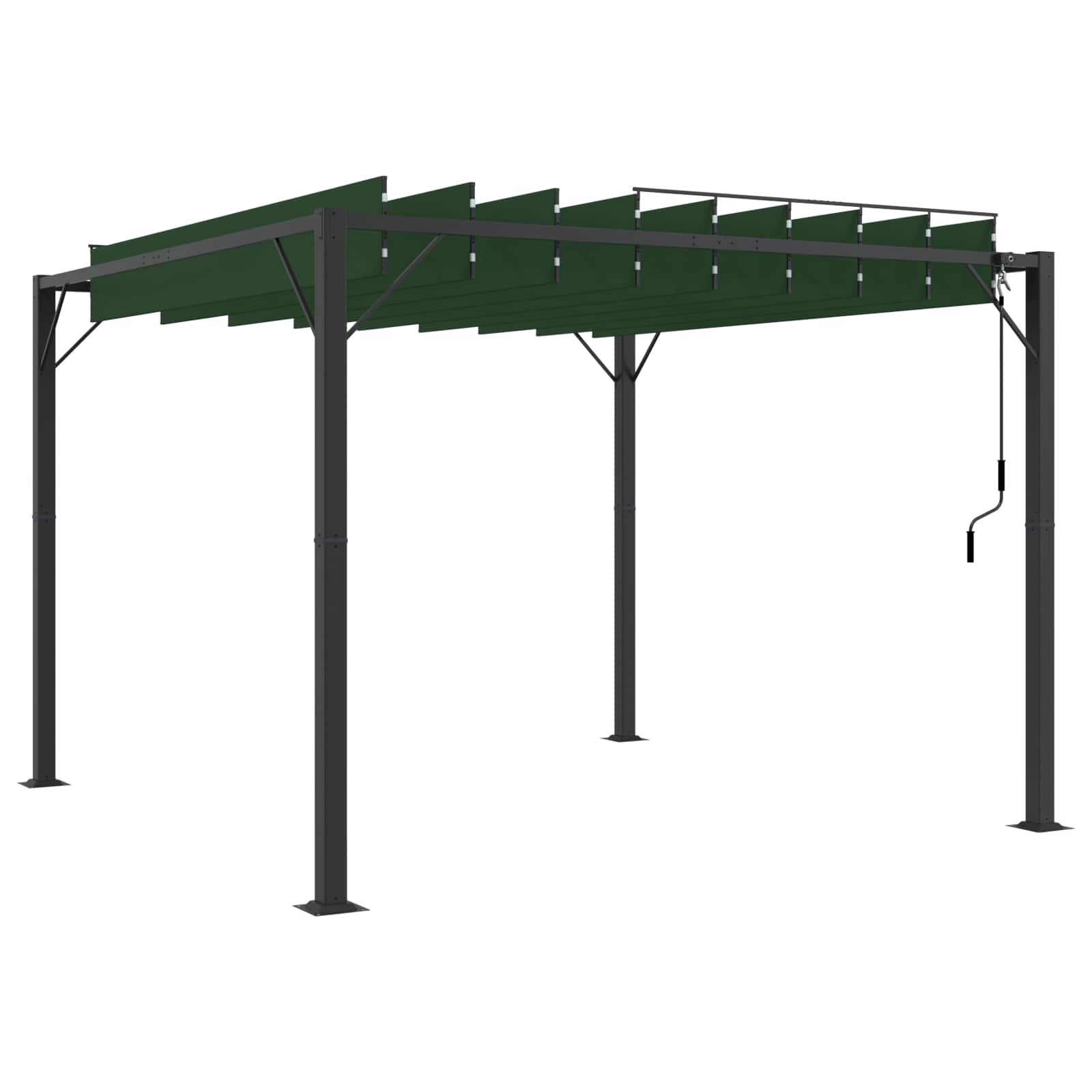 Palapinė su lygiais stogu Žalia 3 x 3 x 2,14 m