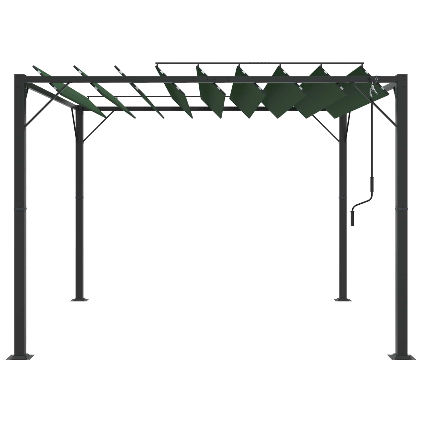 Palapinė su lygiais stogu Žalia 3 x 3 x 2,14 m