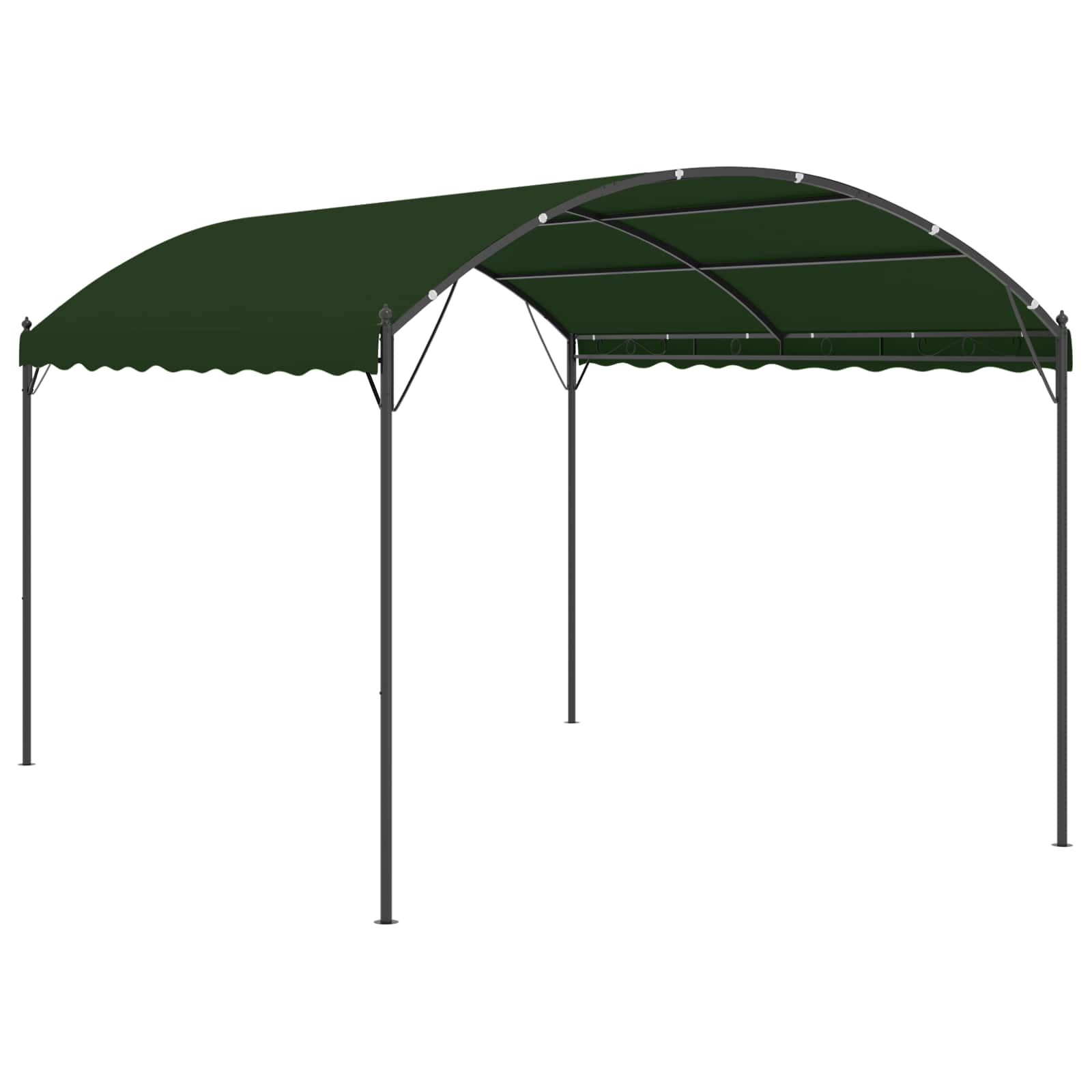 Pavėsinė 4 x 3 x 2,6 m Žalia Poliesteris ir plienas