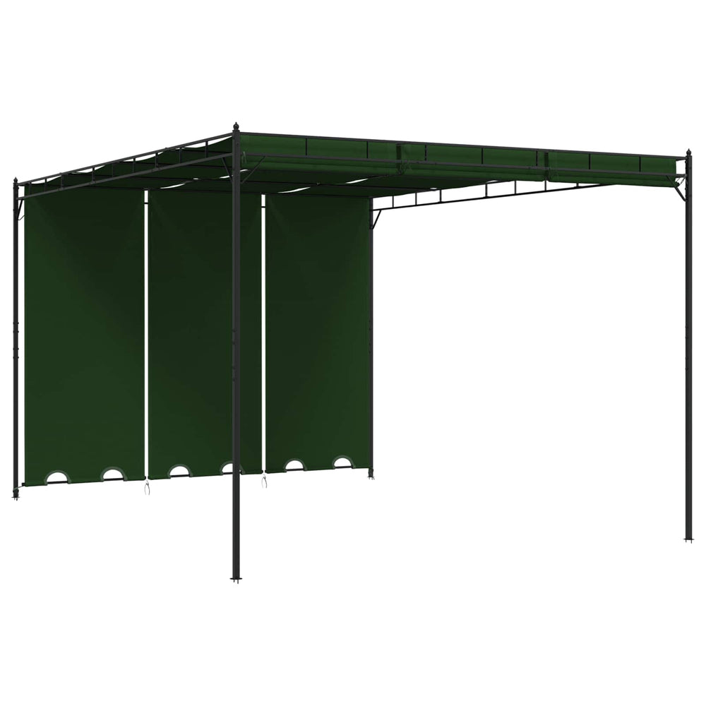 Pavėsinė 4 x 3 x 2,3 m Žalia Poliesteris ir plienas