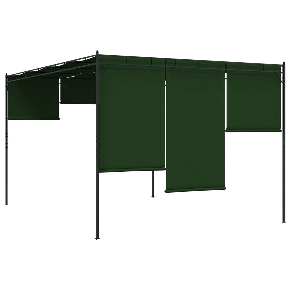 Pavėsinė 4 x 3 x 2,3 m Žalia Poliesteris ir plienas