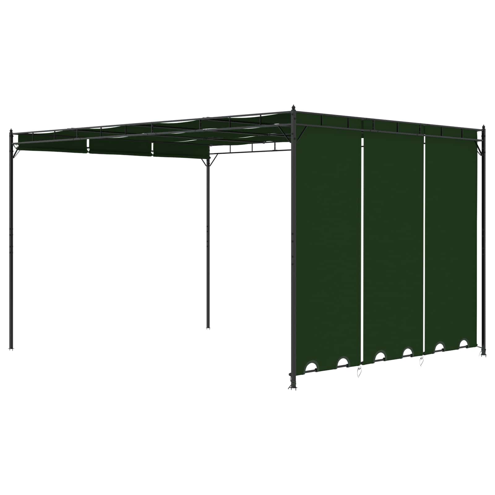 Pavėsinė 4 x 3 x 2,3 m Žalia Poliesteris ir plienas