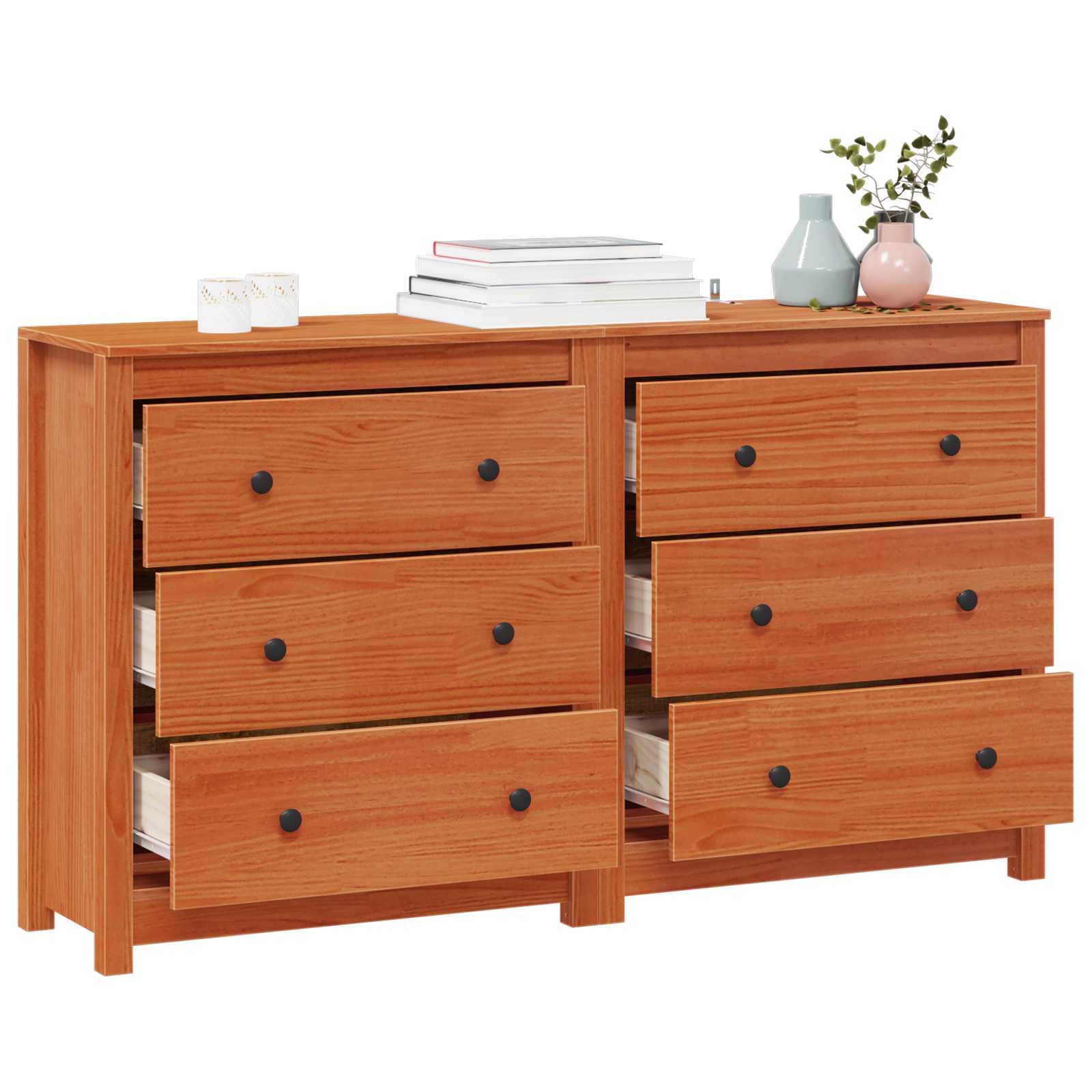 Kabalas 2 pcs Vaško Ruda 140 x 35 x 80 cm Tvirtas pušies medis