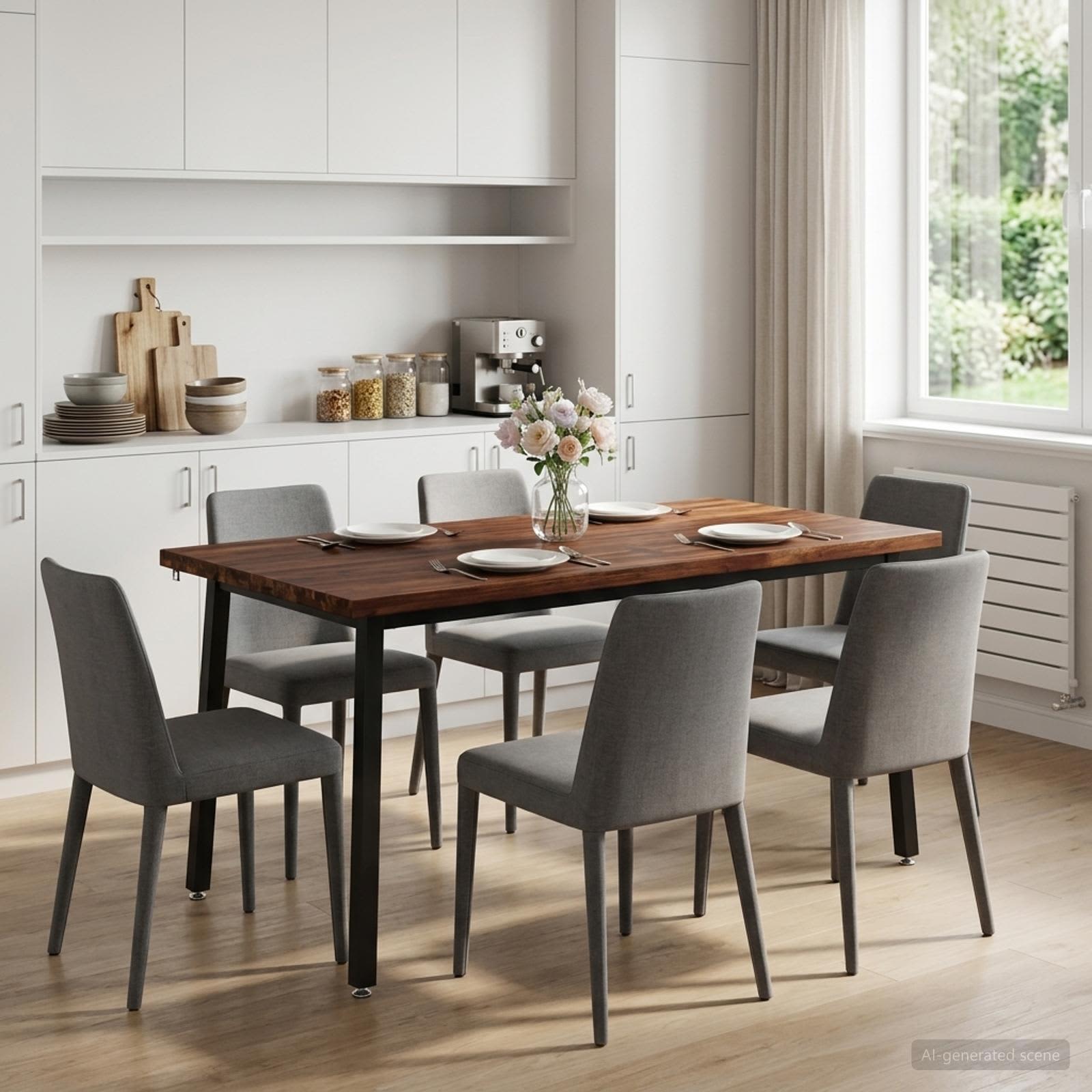 Kvadratinis valgomojo stalas 160 x 80 x 75 cm Tamsiai rudas