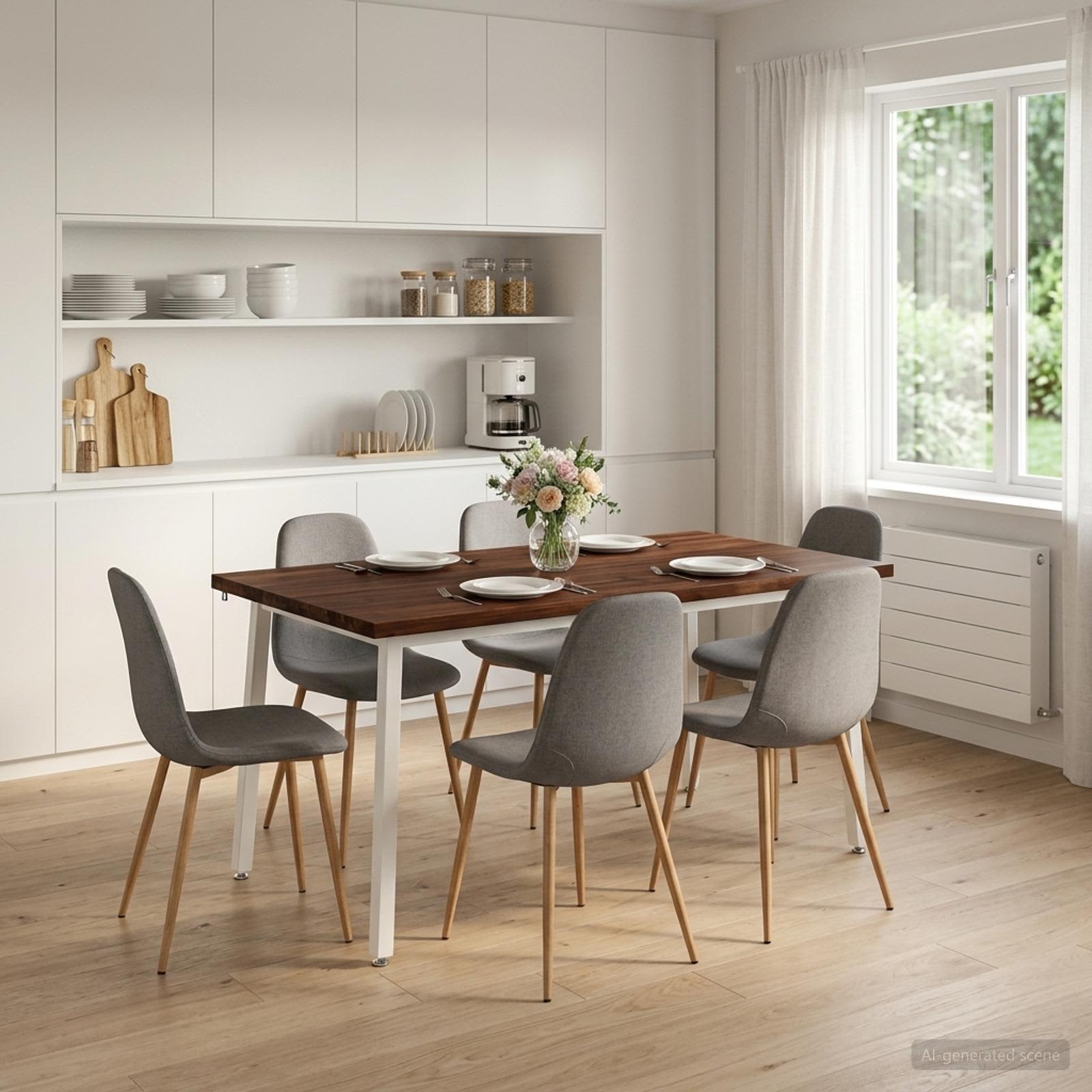 Kvadratinis valgomojo stalas 160 x 70 x 75 cm Tamsiai rudas