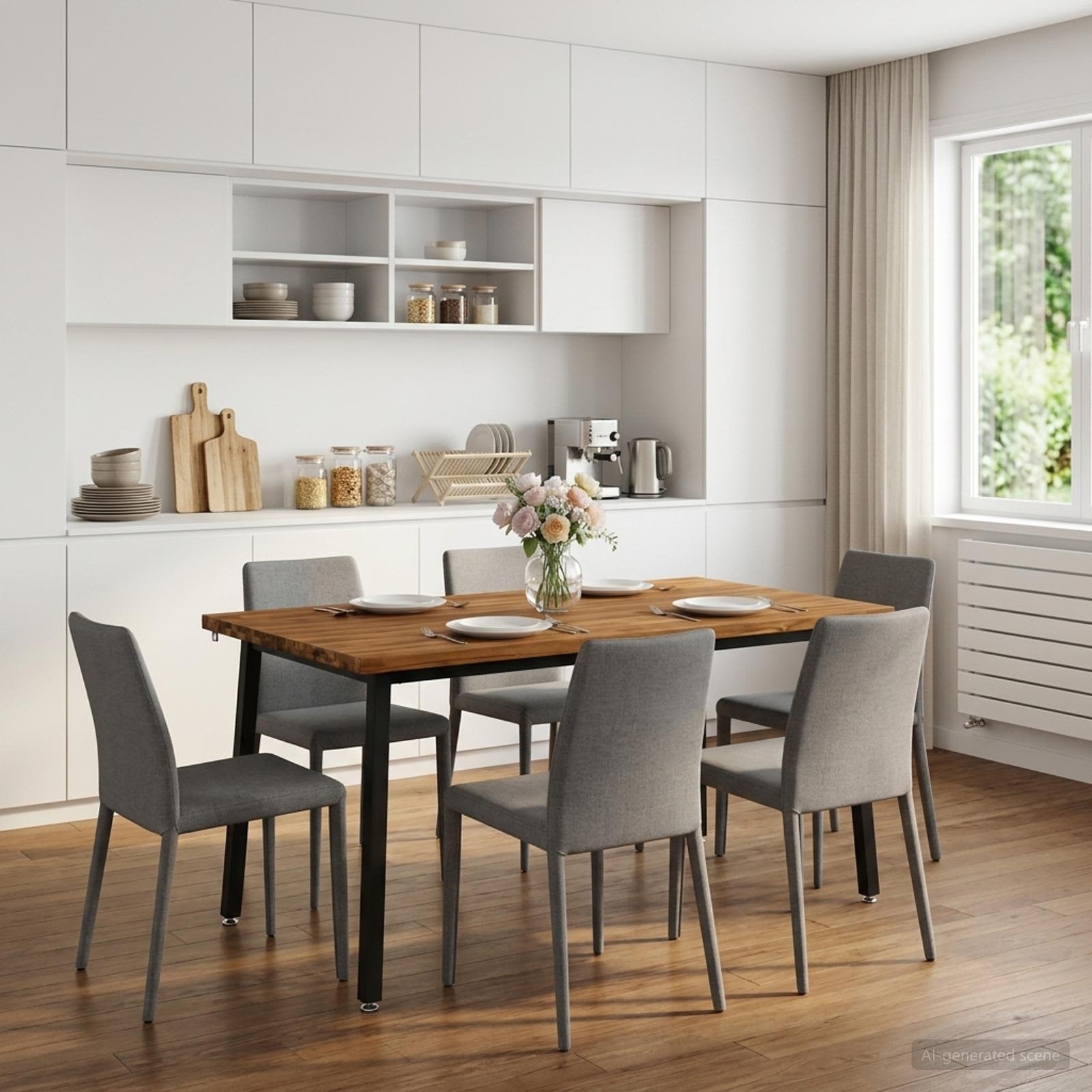 Kvadratinis valgomojo stalas 160 x 80 x 75 cm Natūrali