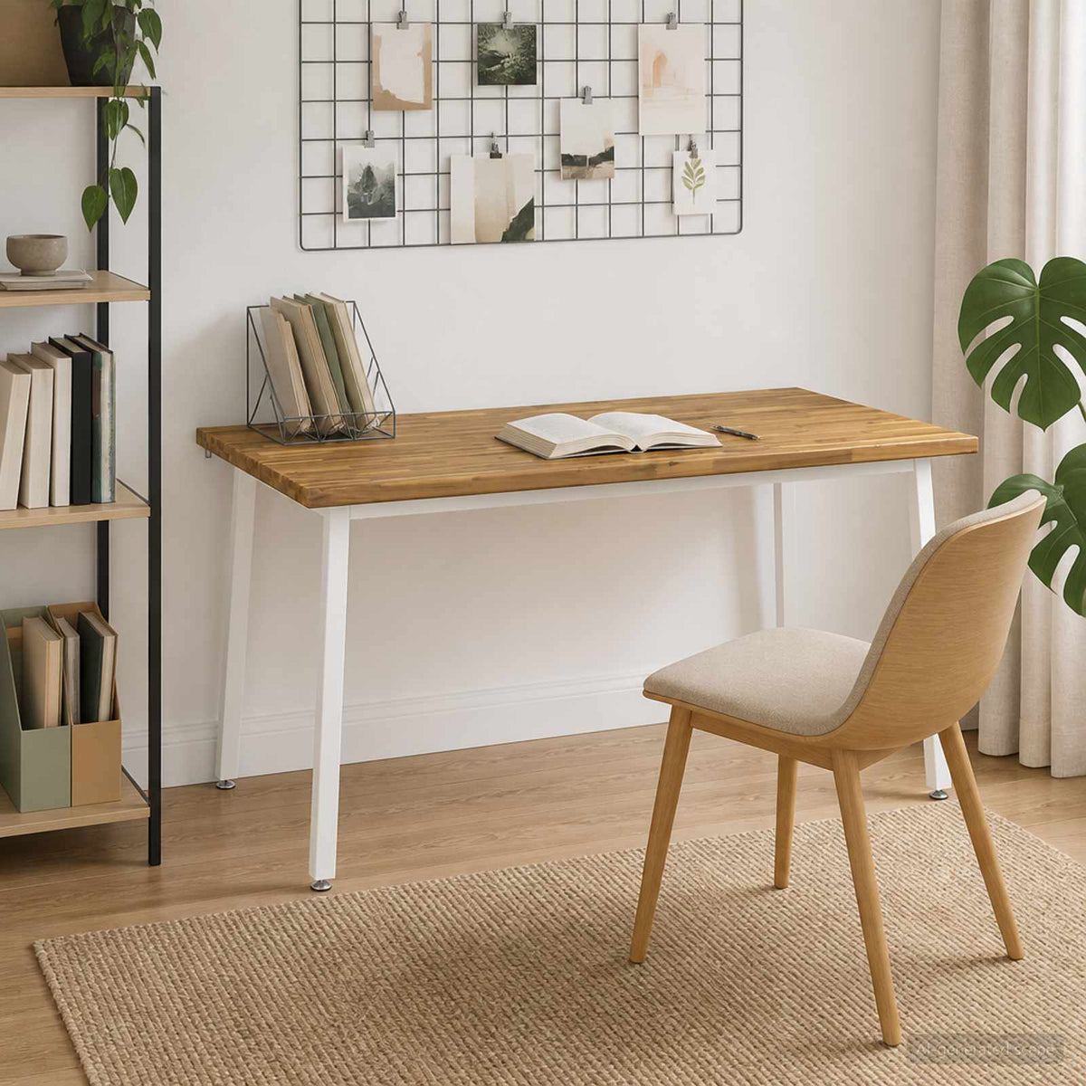 Kvadratinis valgomojo stalas 160 x 80 x 75 cm Balta