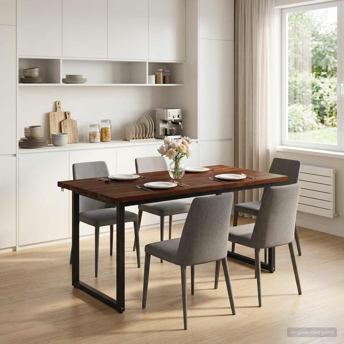 Kvadratinis valgomojo stalas 160 x 70 x 75 cm Tamsiai rudas