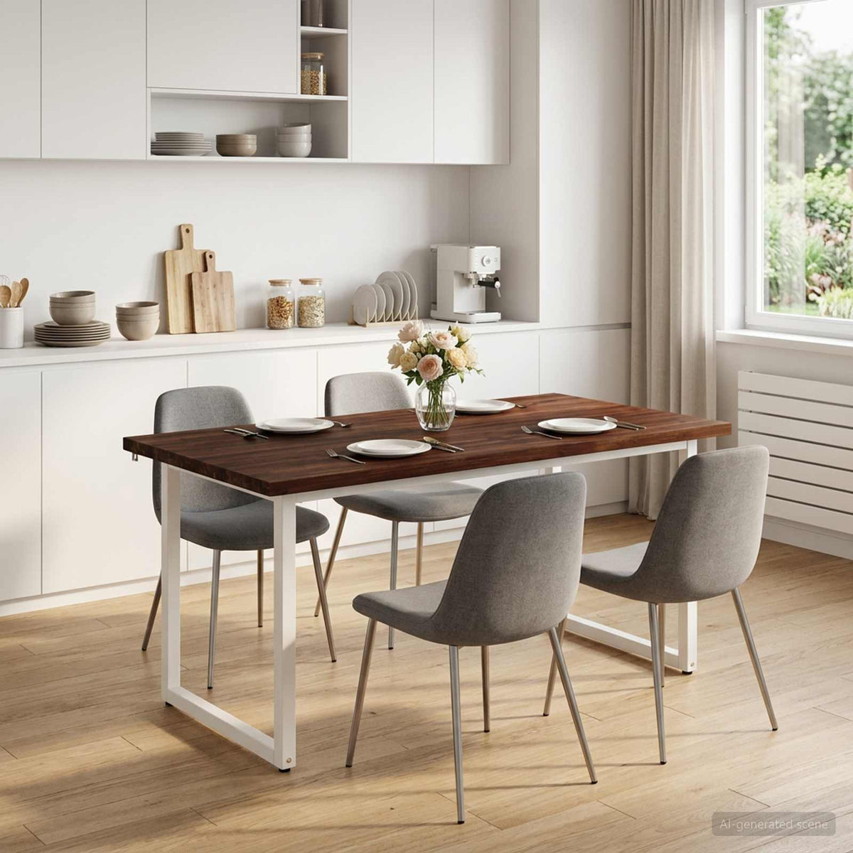 Kvadratinis valgomojo stalas 160 x 70 x 75 cm Tamsiai rudas