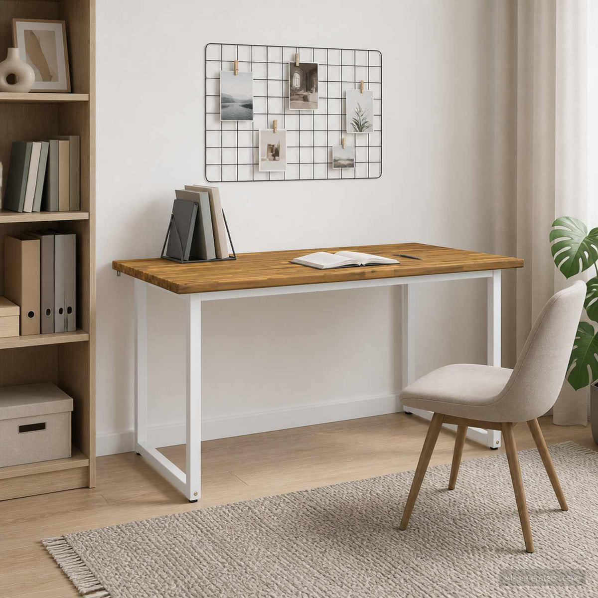Kvadratinis valgomojo stalas 160 x 70 x 75 cm Balta