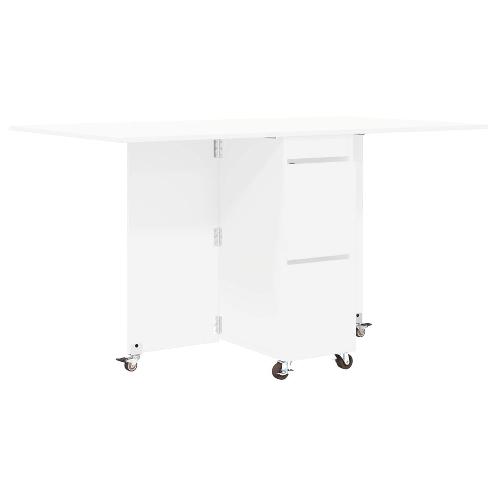 Valgomojo stalas 2 pcs 140 x 80 x 77 cm Apdirbta mediena Balta