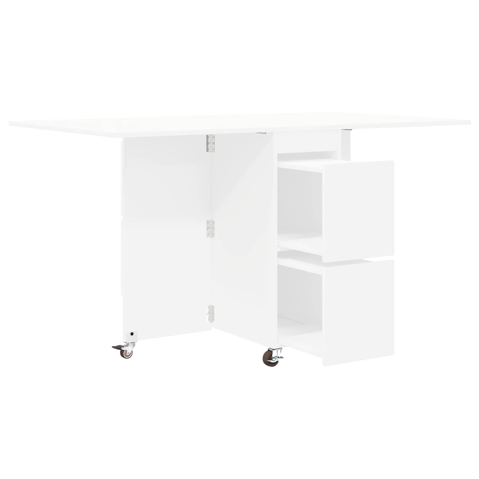 Valgomojo stalas 2 pcs 140 x 80 x 77 cm Apdirbta mediena Balta