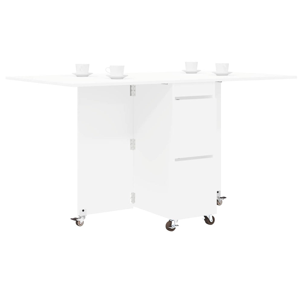 Valgomojo stalas 2 pcs 140 x 80 x 77 cm Apdirbta mediena Balta