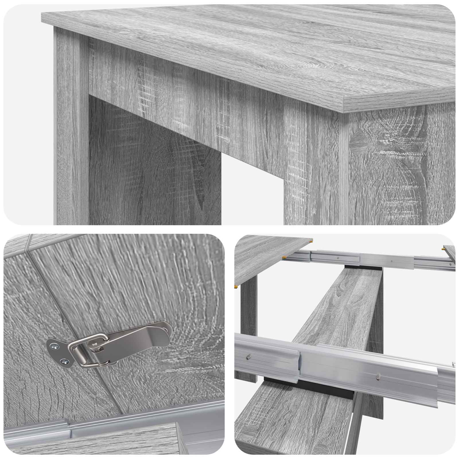 Valgomojo stalas 240 x 85 x 75 cm Apdirbta mediena Pilka Sonoma